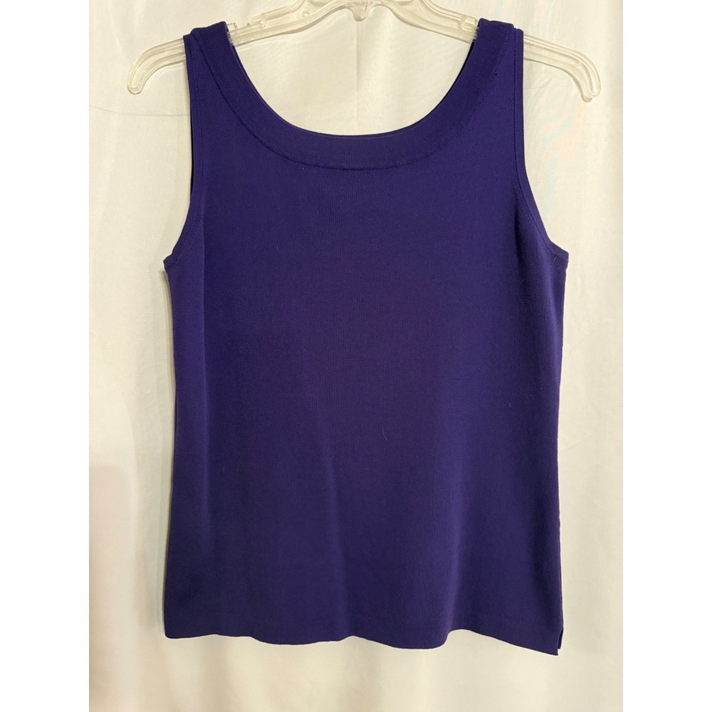 VNTG Chicos Design Eggplant Purple Strech tank high neck Size 2 (M) Chic Retro